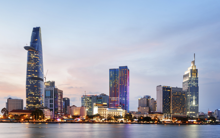 Sonnenuntergang in Saigon, Vietnam