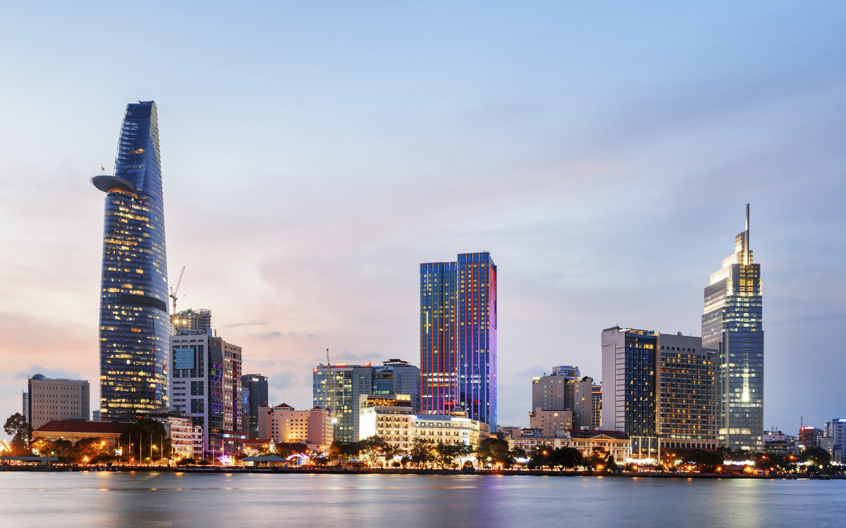 Sonnenuntergang in Saigon, Vietnam