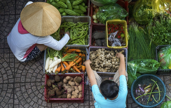 Marktstand in Saigon, Vietnam