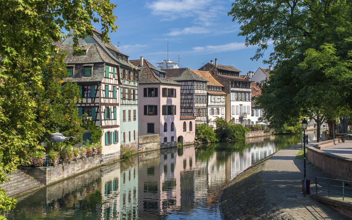 Kanal in Strassburg, Frankreich
