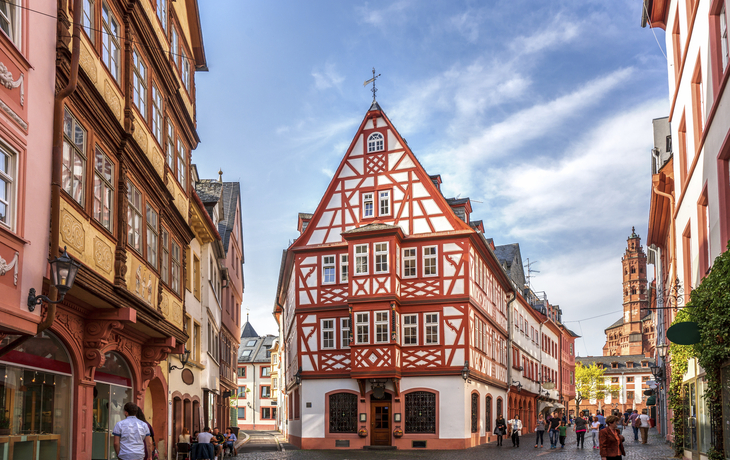 Historische Haeuser in Mainz, Deutschland