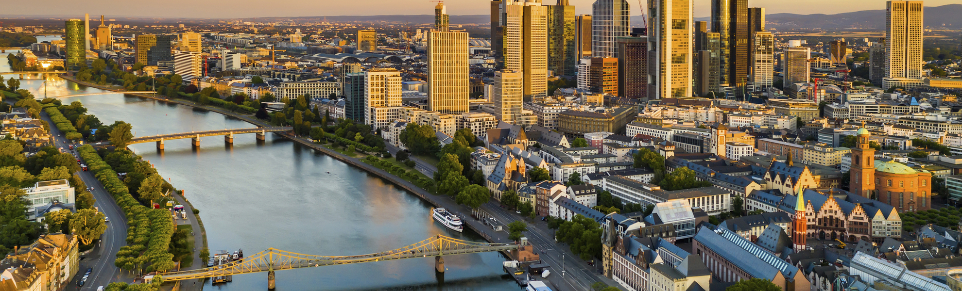 Luftaufnahme von Frankfurt am Main, Deutschland