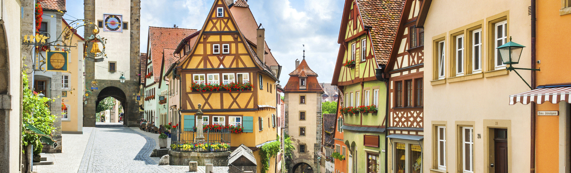 Fachwerkhäuser in Rothenburg ob der Tauber, Deutschland