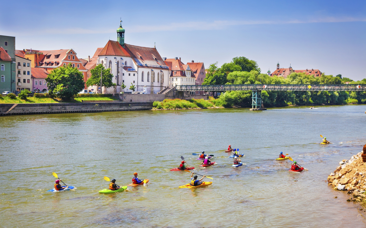 Donau in Regensburg, Deutschland