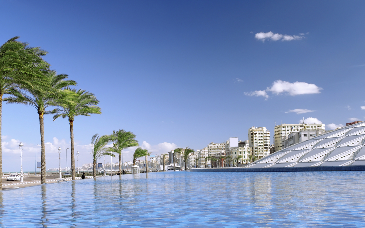 Neue Bibliothek in Alexandria, Aegypten