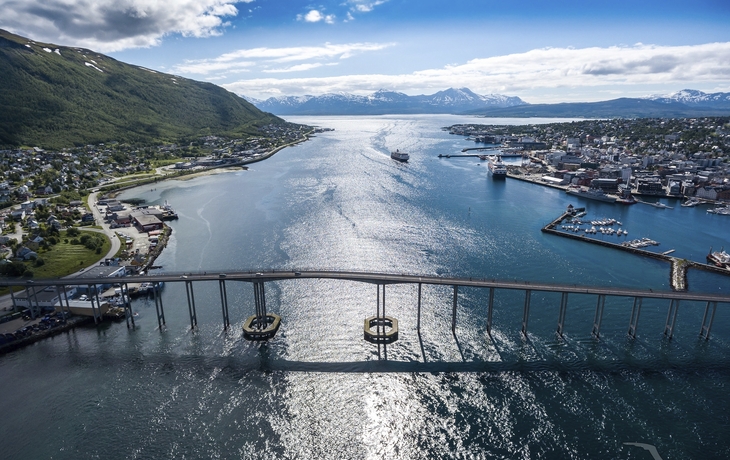 Luftansicht auf Tromso in Norwegen