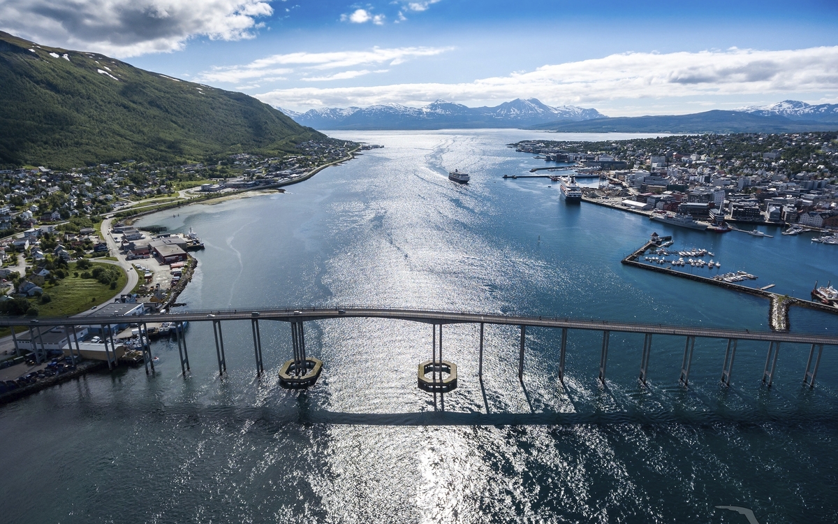 Luftansicht auf Tromso in Norwegen