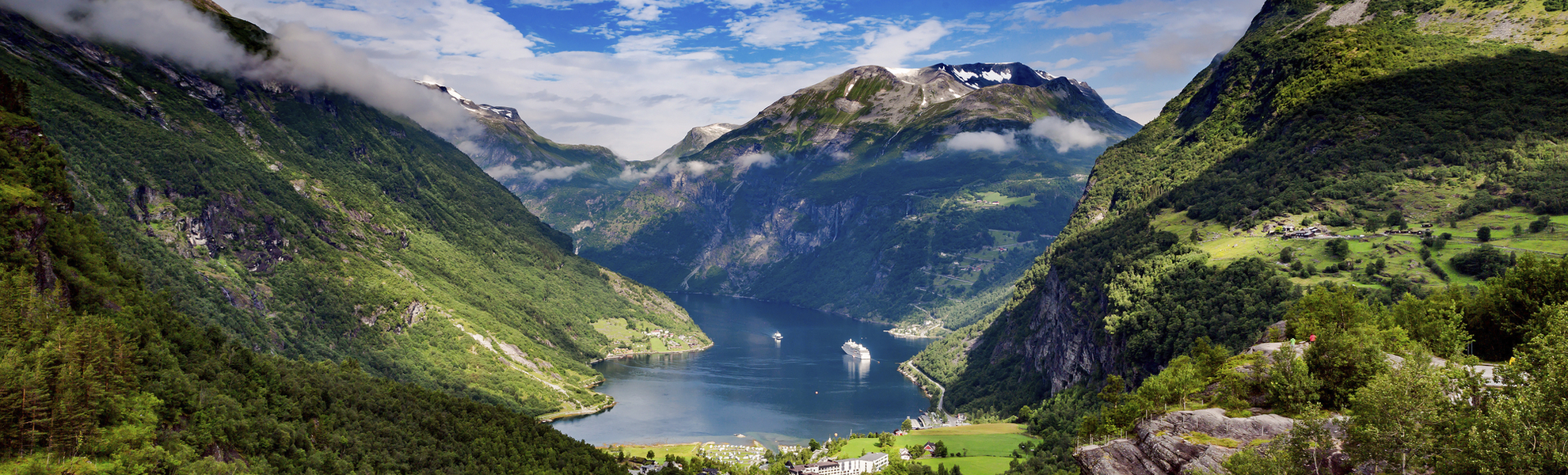 Panorama von Geiranger, Norwegen