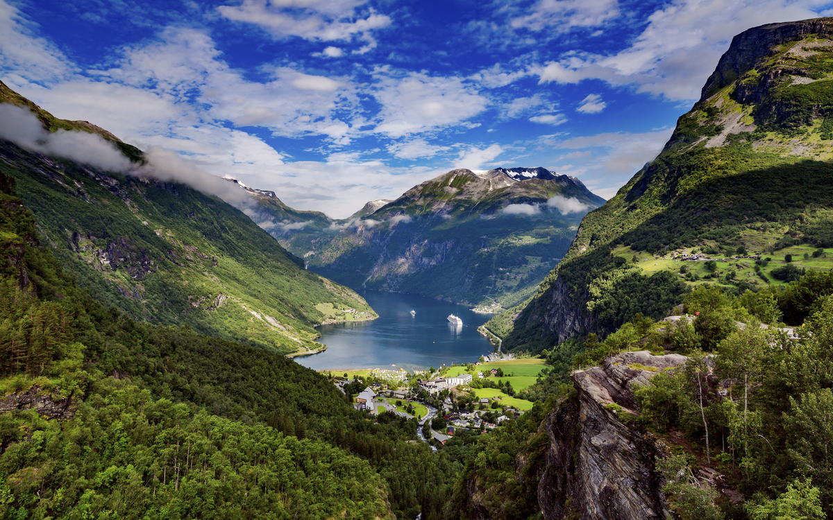 Panorama von Geiranger, Norwegen