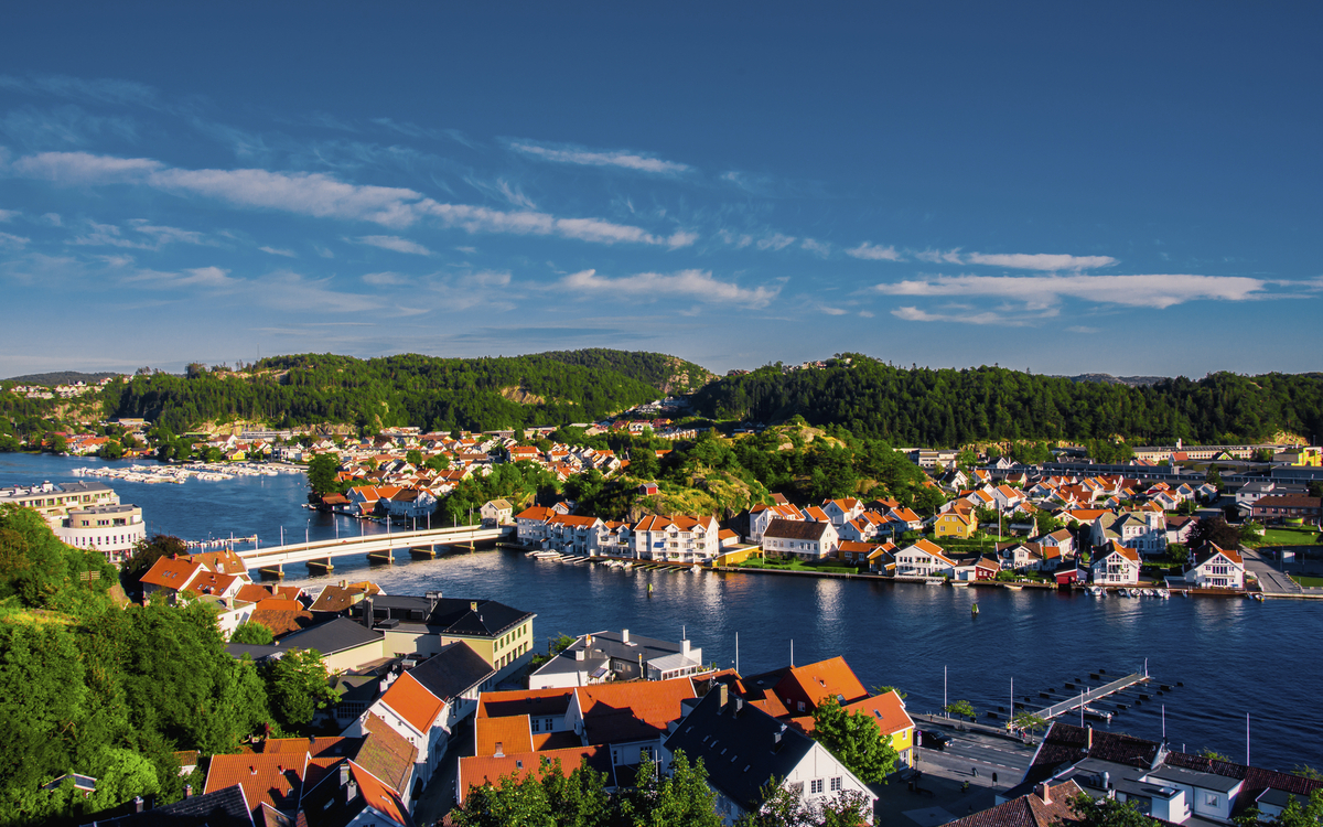 Panorama von Mandal, Norwegen