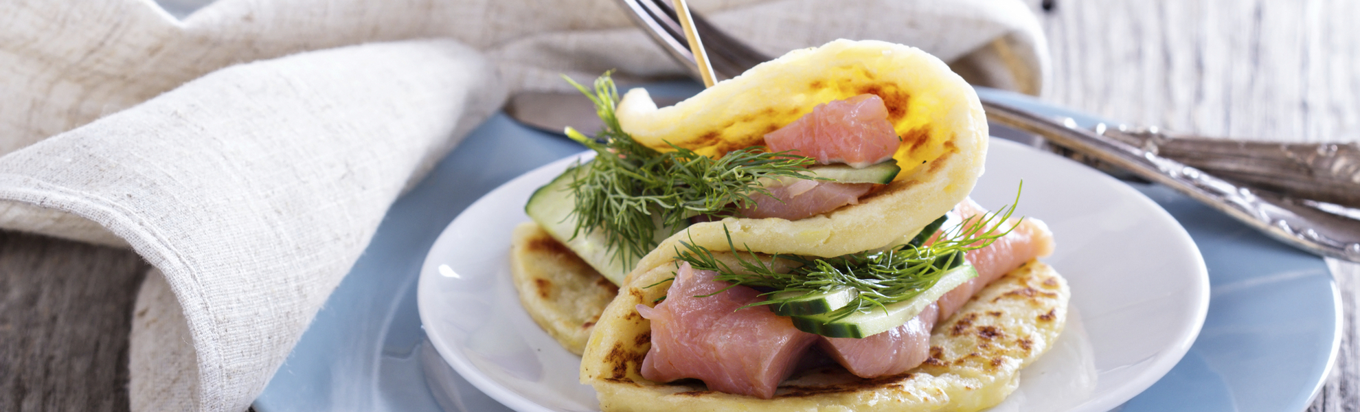 Norwegische Küche: Lefse mit Lachs