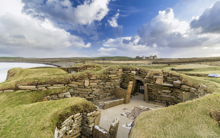 Steinzeitliche Siedlung Skara Brae auf der Insel Orkney, Schottland