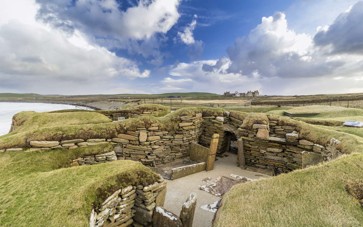 Steinzeitliche Siedlung Skara Brae auf der Insel Orkney, Schottland