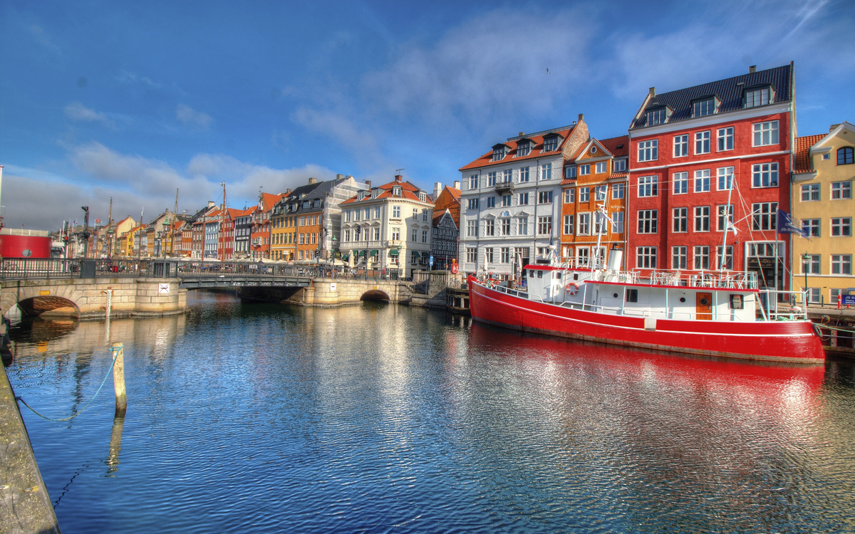 Nyhavn Hafen in Kopenhagen, Dänemark