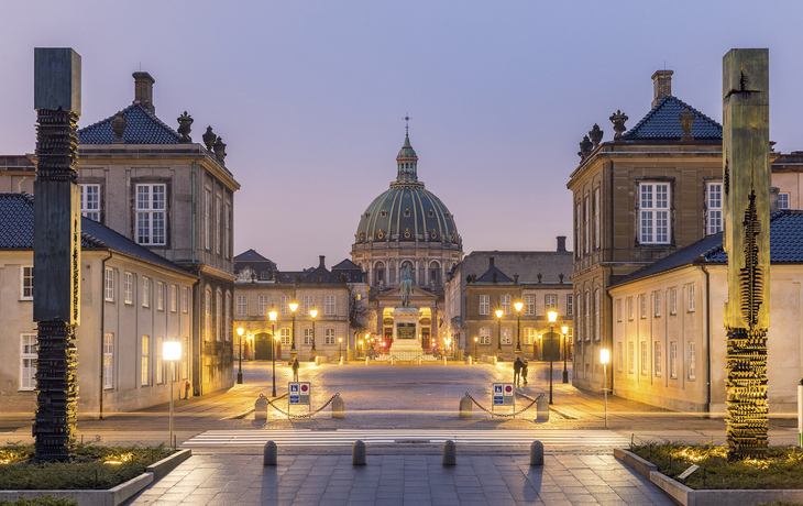 Amalienborg in Kopenhagen im Winter, Dänemark