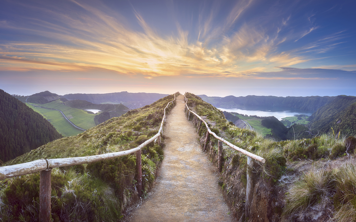 Bergpfad in Ponta Delgada, Portugal