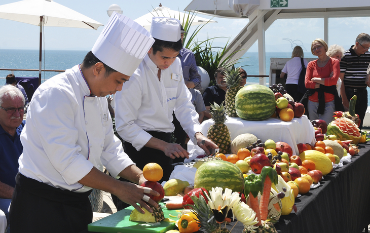 Früchte auf dem Lido-Deck der MS Amadea