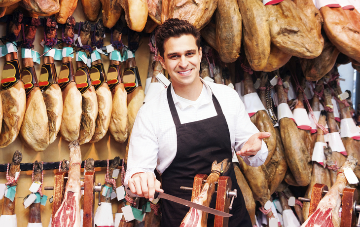 Spanischer Schinken Verkaufsstand