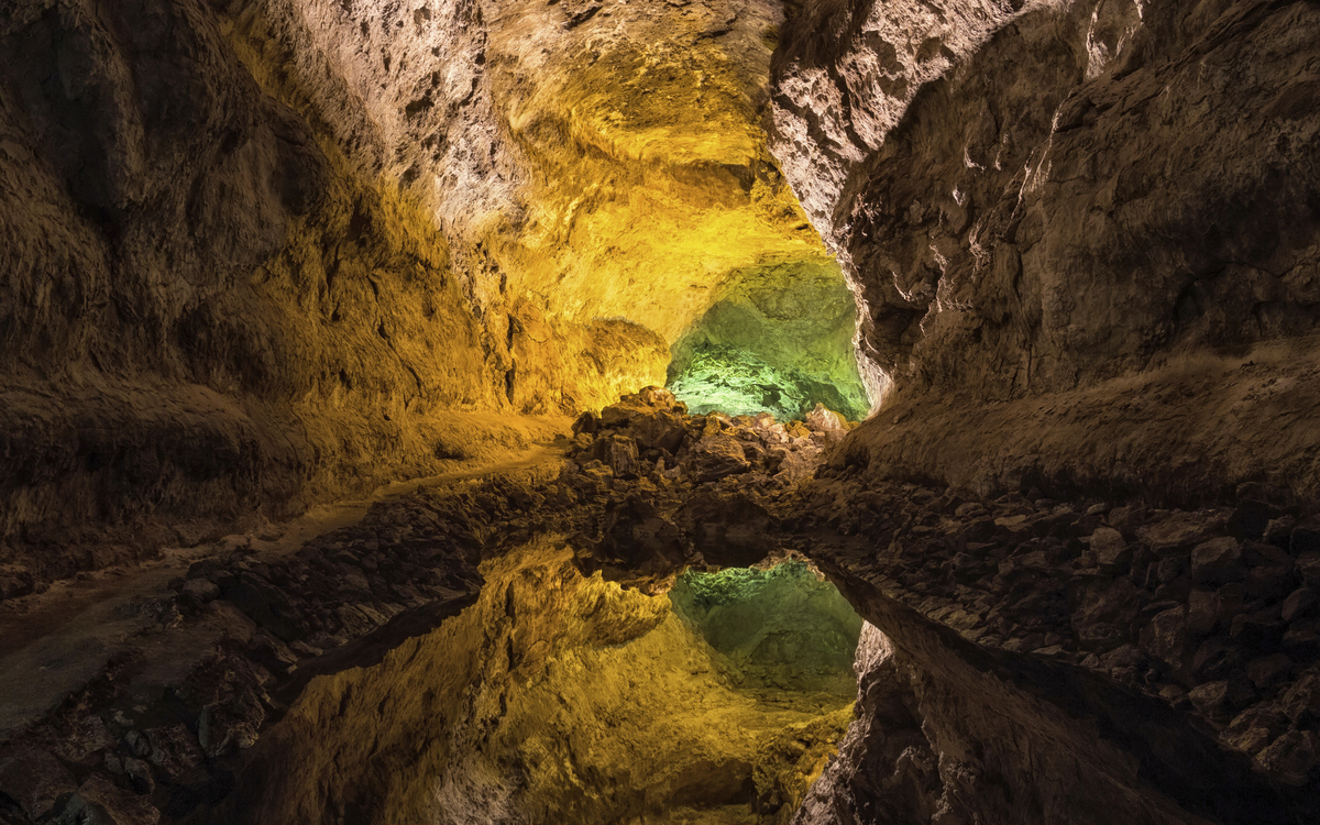 Grüne Grotte auf Lanzarote, Spanien