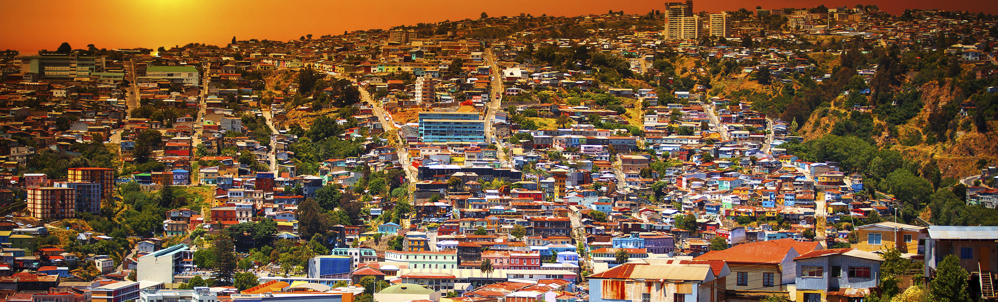 Panoramaaufnahme von Valparaiso, Chile