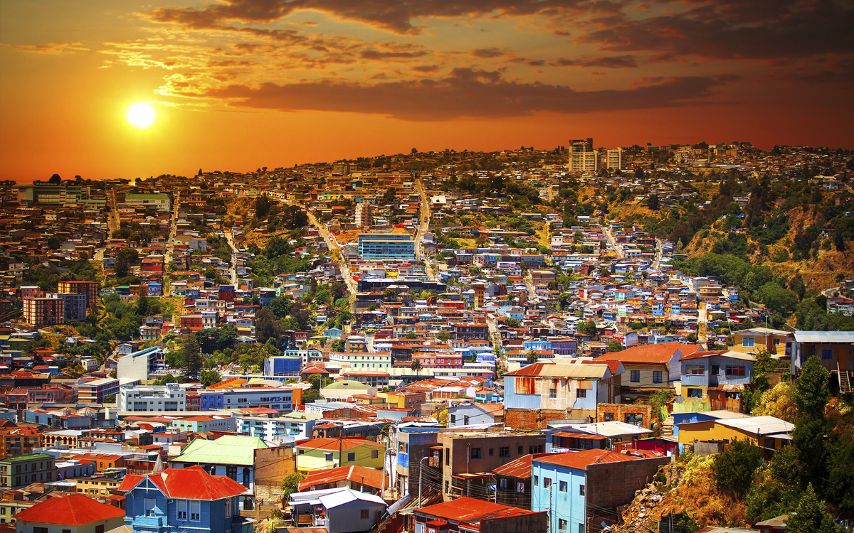 Panoramaaufnahme von Valparaiso, Chile