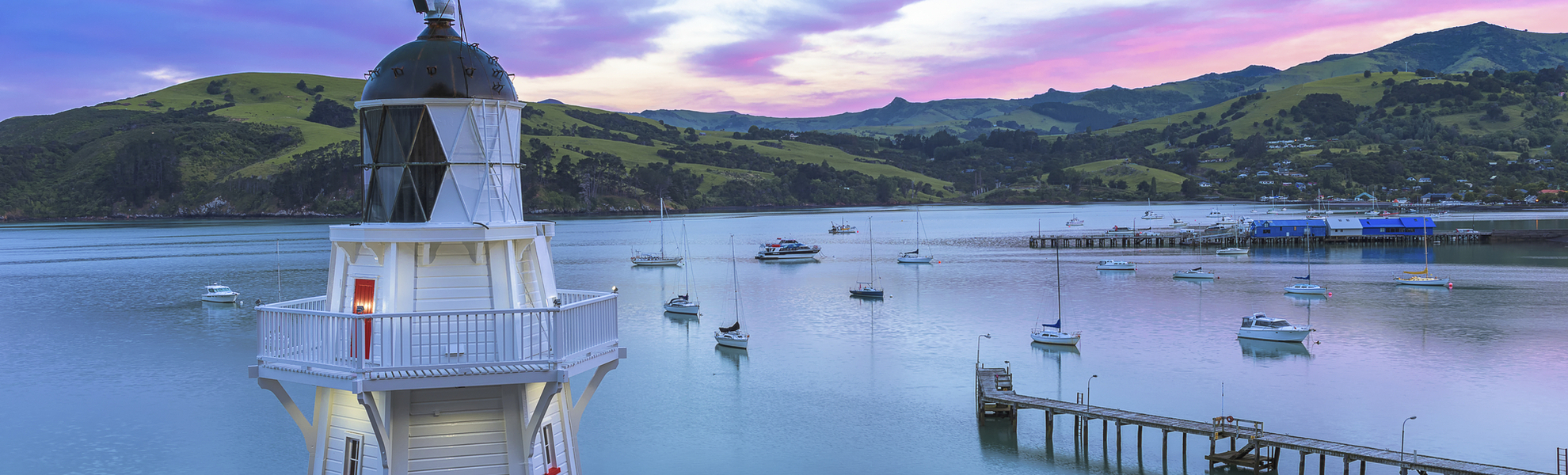 Leuchtturm in Akaroa, Neuseeland