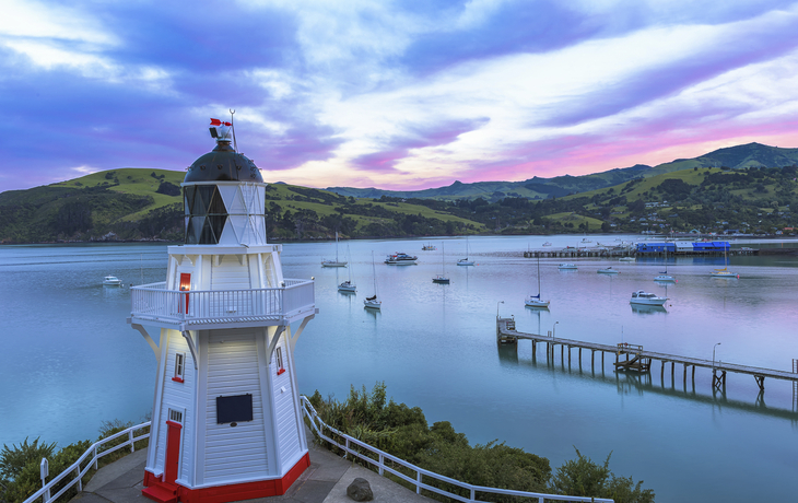 Leuchtturm in Akaroa, Neuseeland