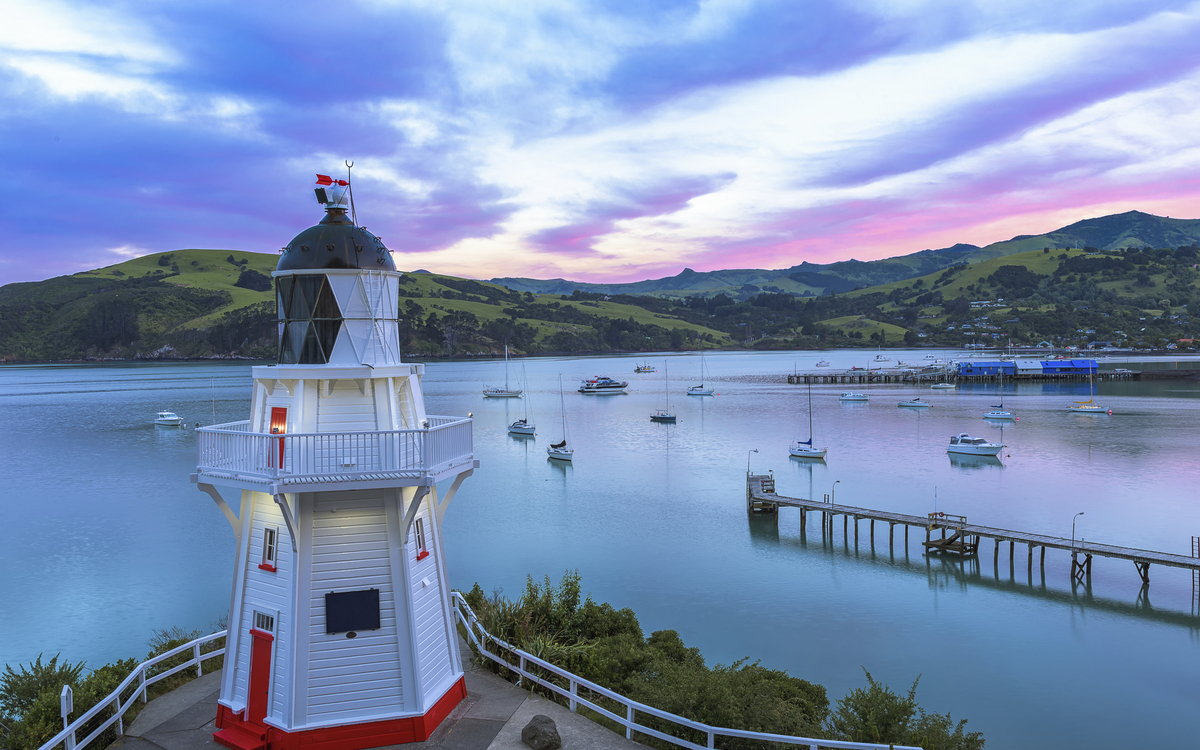Leuchtturm in Akaroa, Neuseeland