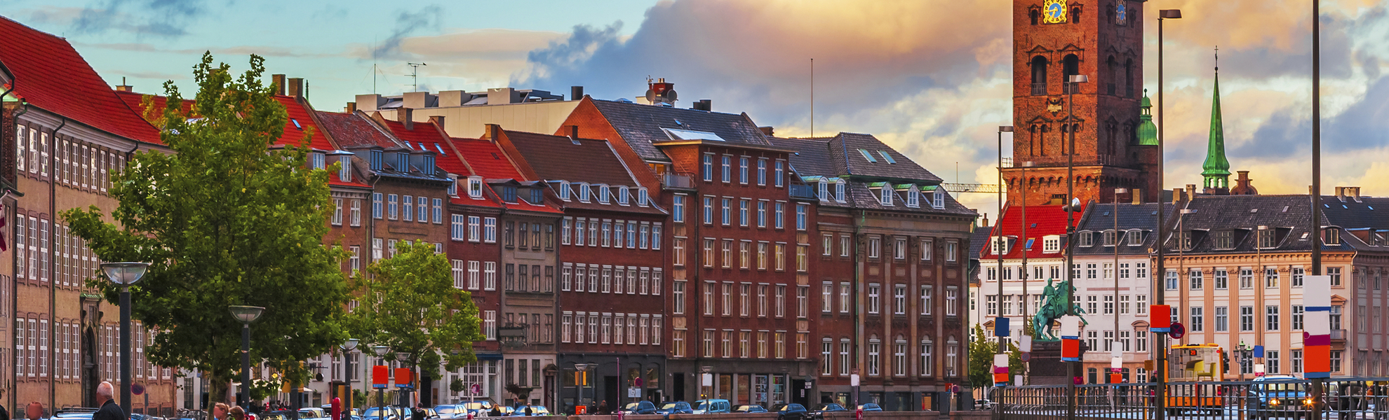 Sonnenuntergang am Kanal von Kopenhagen, Daenemark