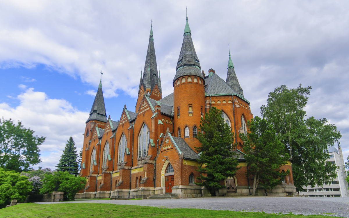 Noe-Gothik Redbrick Michaels Kirche in Turku, Finnland