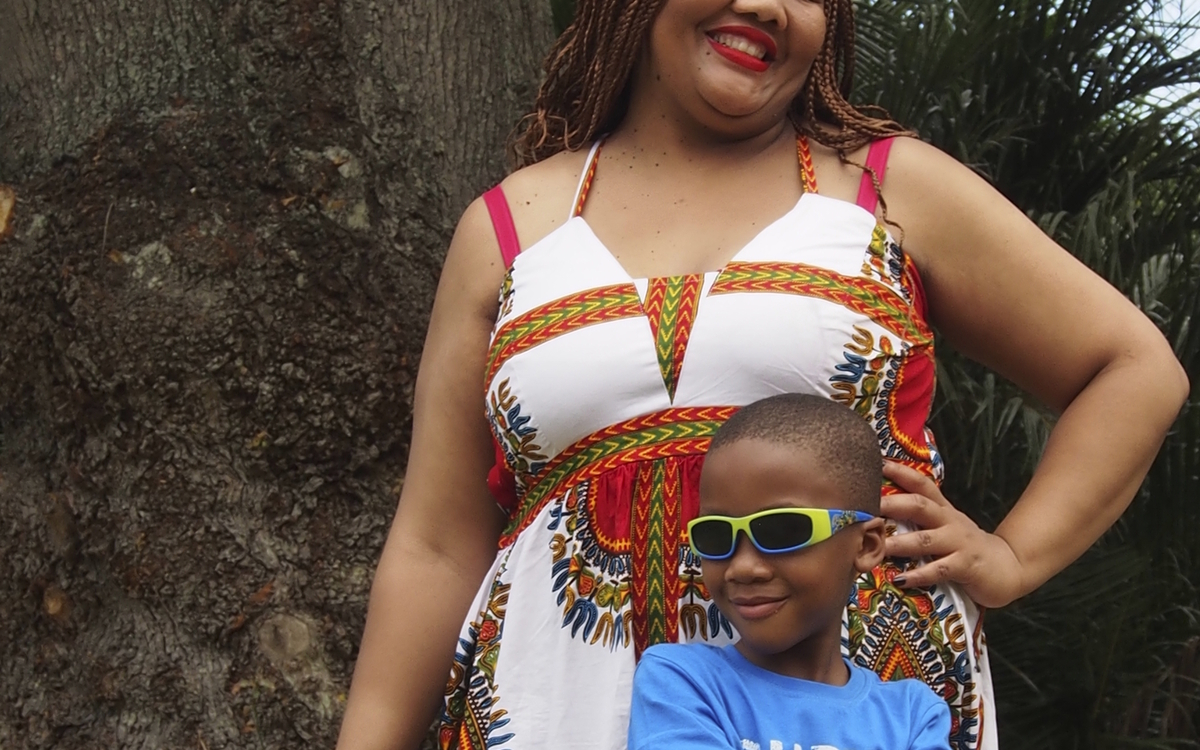 Mutter und Sohn in Kapstadt, Südafrika