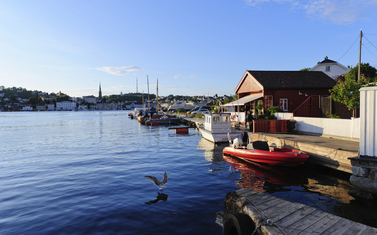 Hafen von Arendal, Norwegen