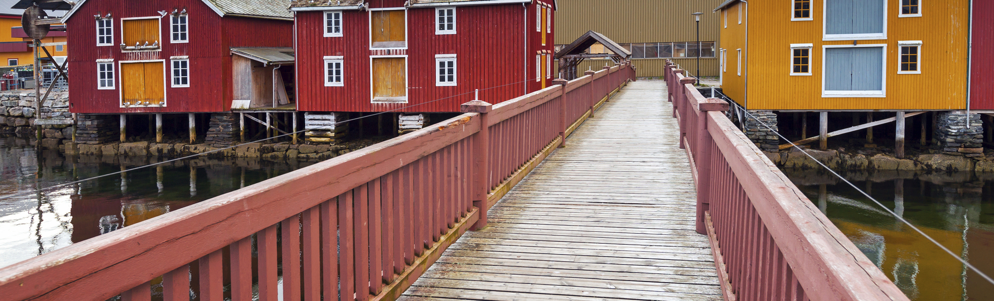 Lagerhäuser in Rorvik, Norwegen