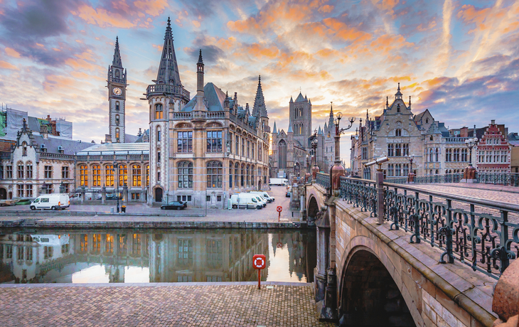 Leie Fluss in der Stadt Gent, Belgien