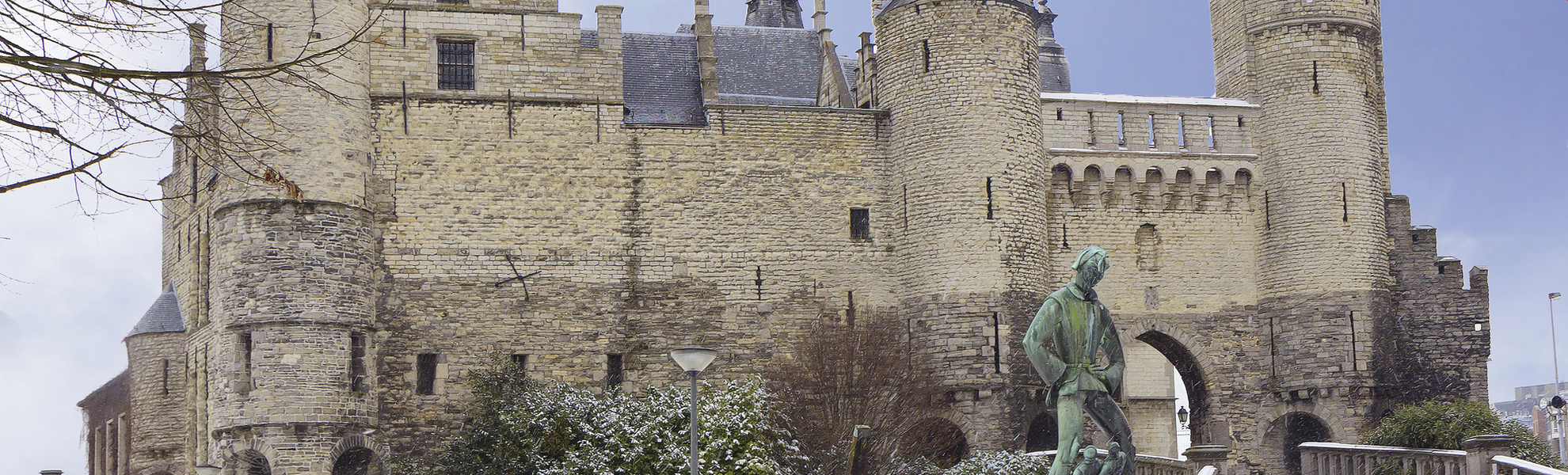 Schloss von Antwerpen während der Winterzeit, Belgien