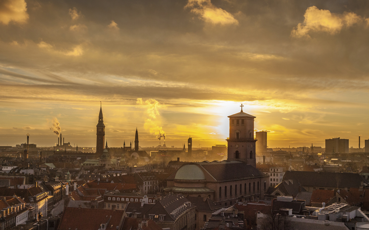 Panoramaaufnahme in Kopenhagen, Dänemark