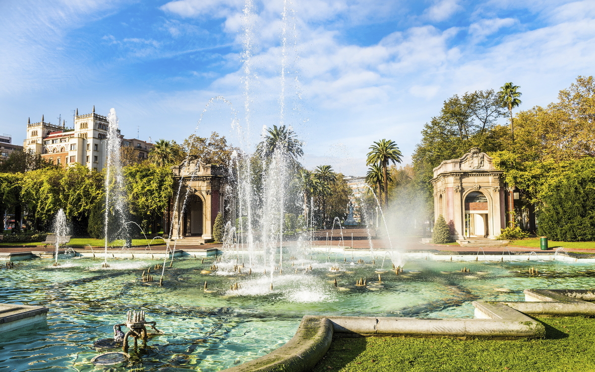Springbrunnen in Bilbao, Spanien