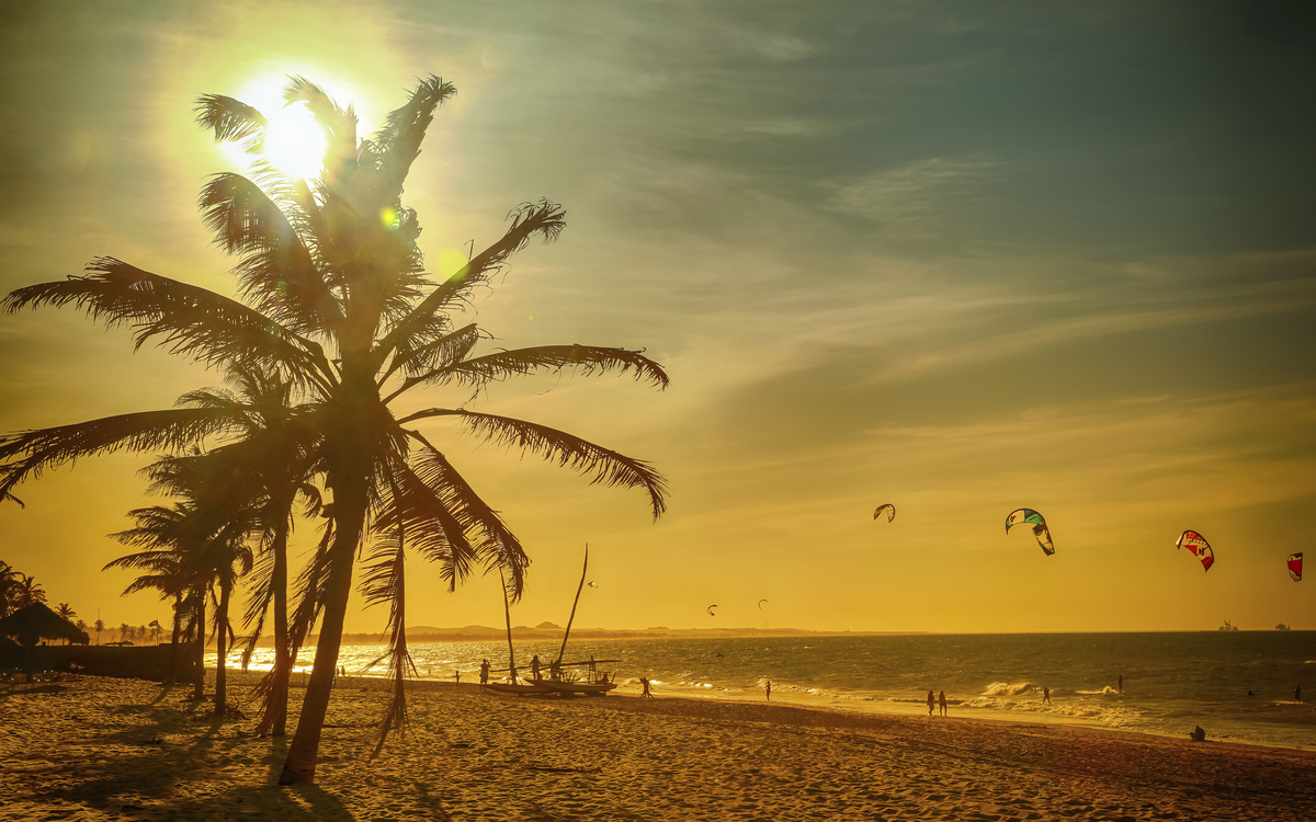 Praia de Cumboco Strand in Fortaleza, Brasilien