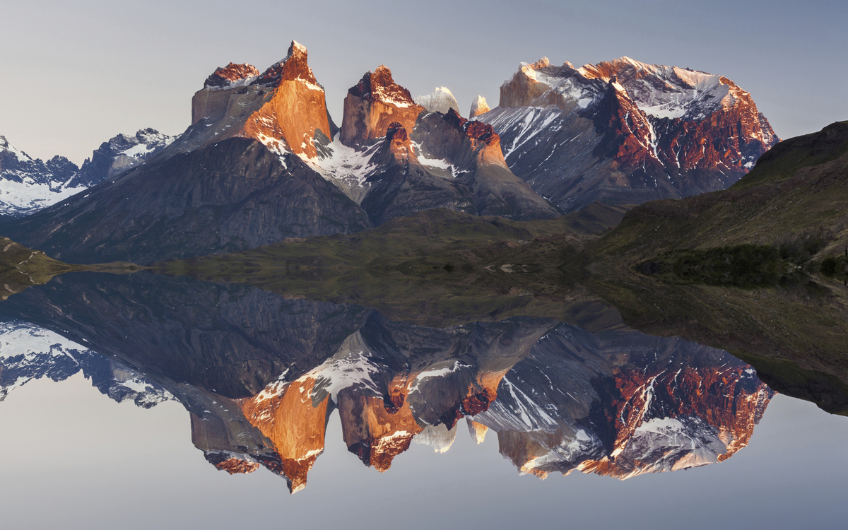 Nationalpark Torres del Paine im Sonnenuntergang, Chile