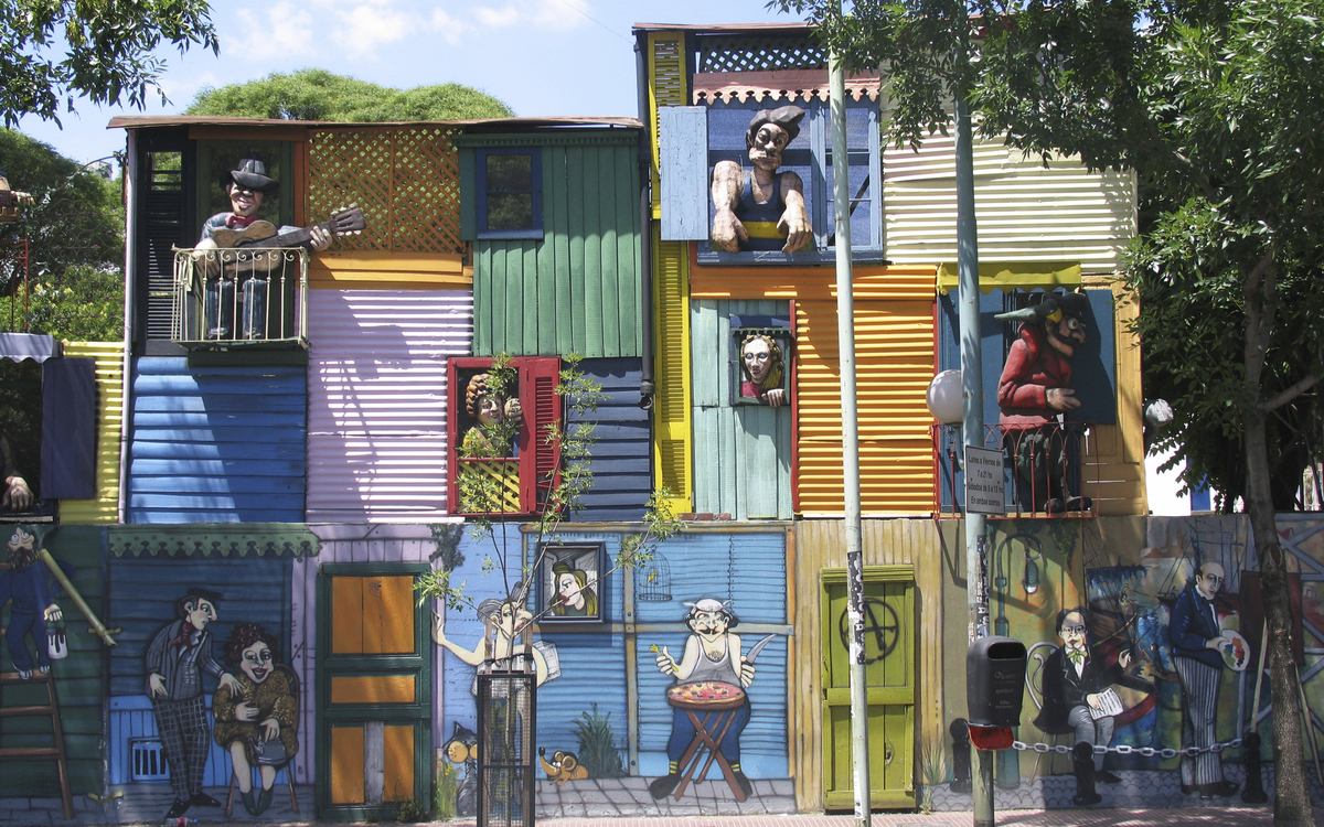 Bunte Häuserfassade in La Boca in Argentinien