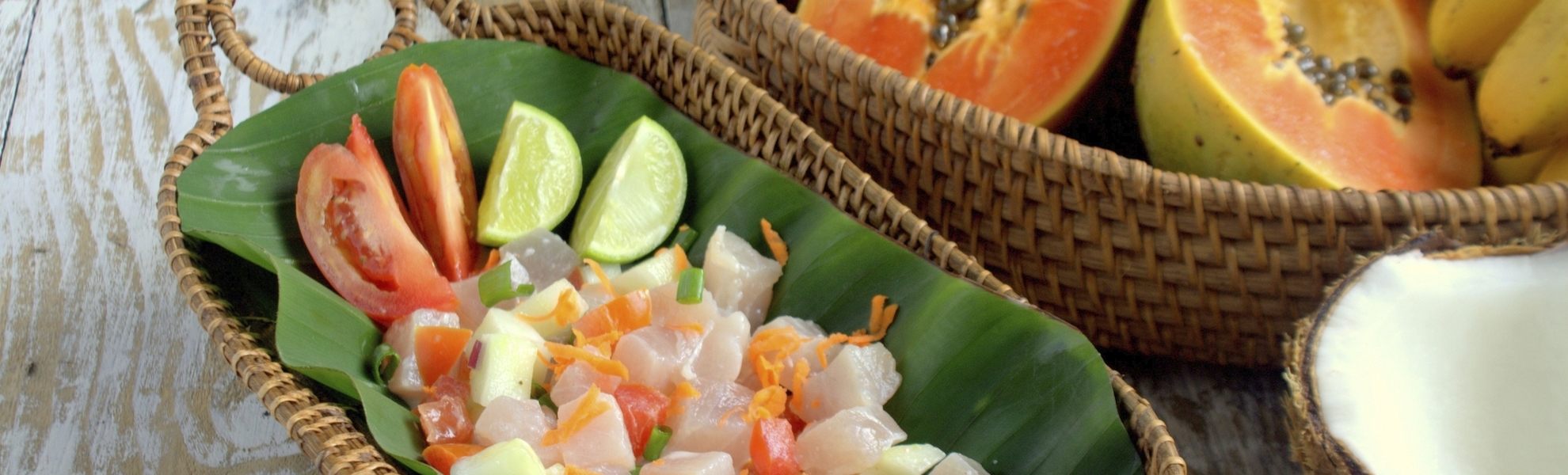 Landestypisches Gericht auf Tahiti, Französisch Polynesien