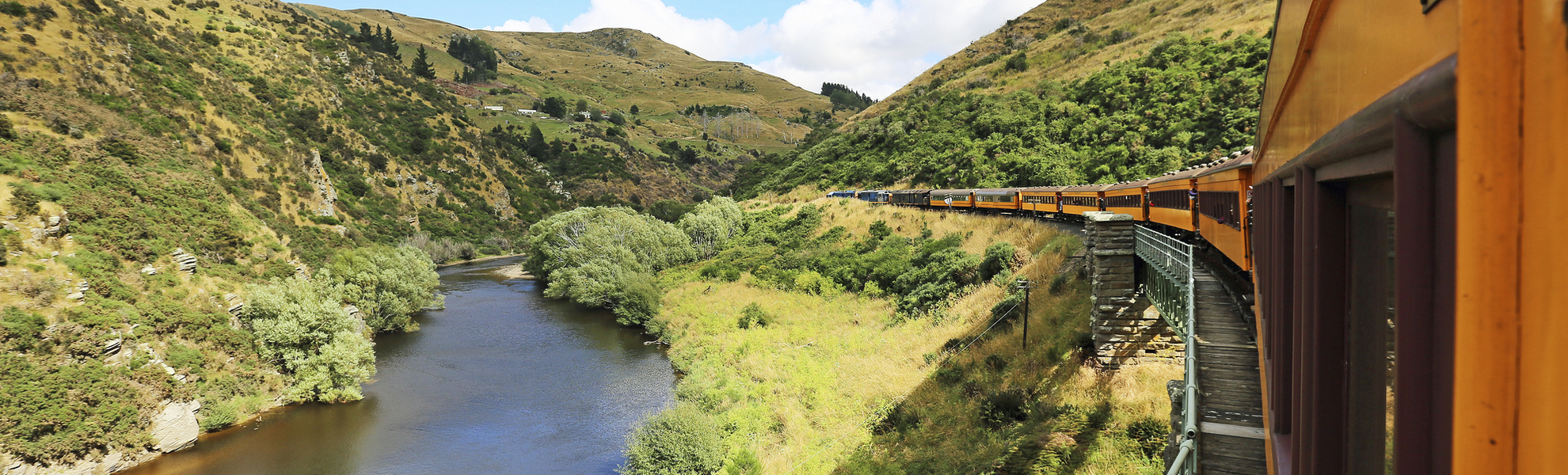 Die Taieri Gorge Railway in Dunedin, Neuseeland