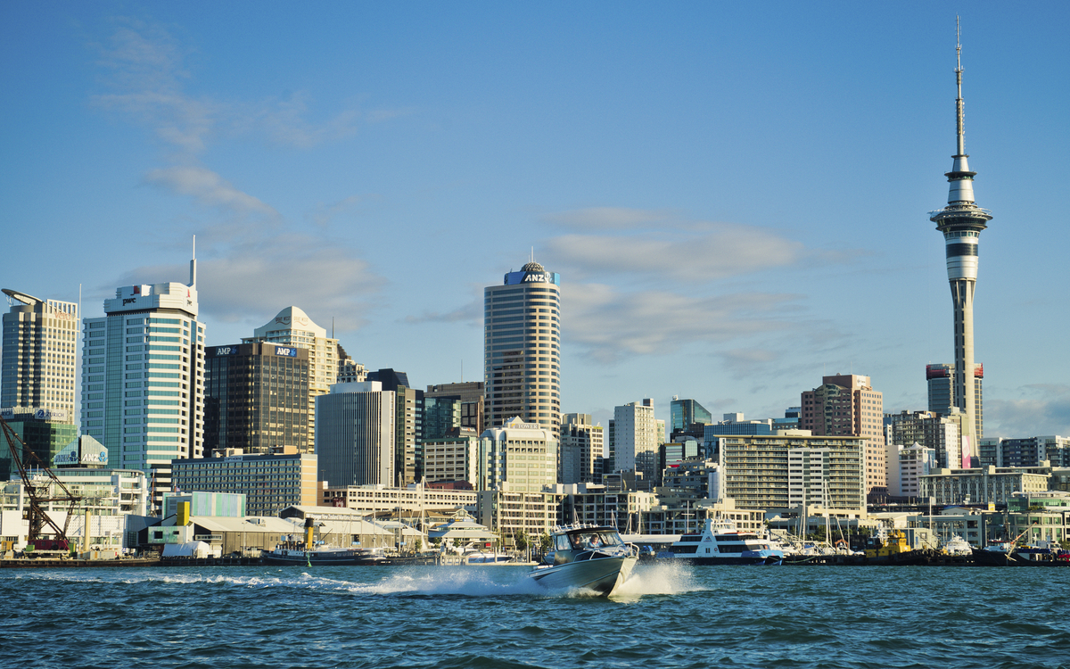 Die Skyline von Auckland, Neuseeland