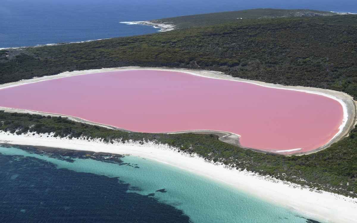 Pink Lake Salzsee in Esperance, Australien