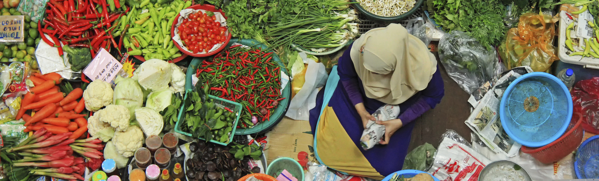 Gemuesemarkt in Kota Bharu, Malaysia