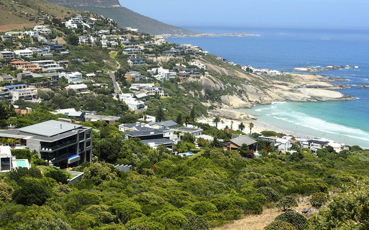 Blick über die Küste von Kapstadt, Südafrika