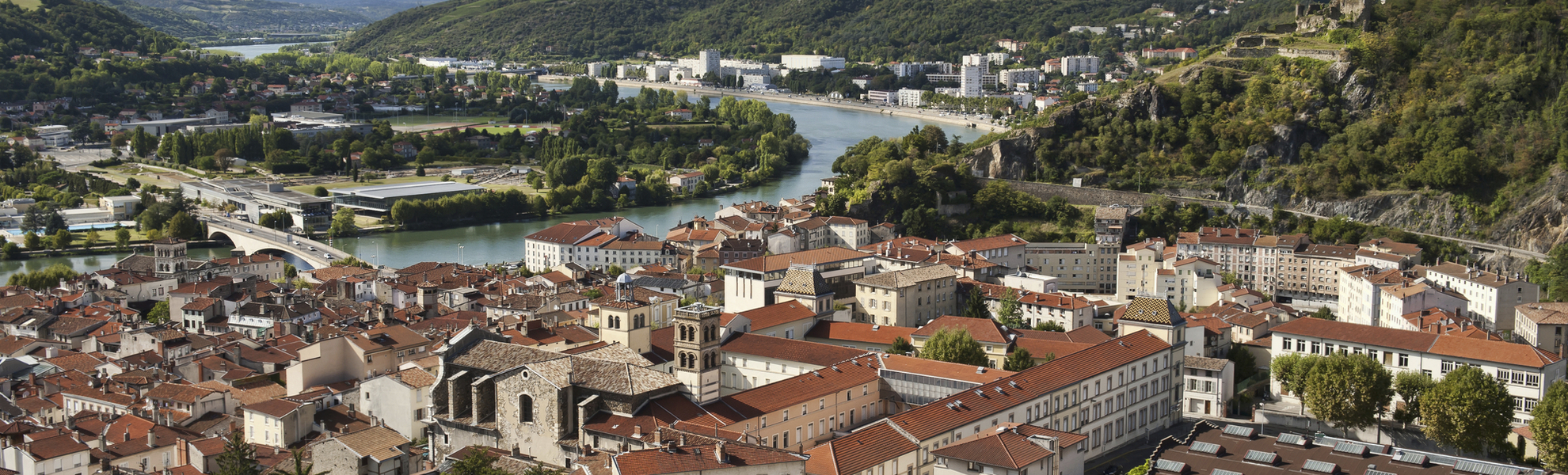 Panorama der Stadt Vienne an der Rhone, Frankreich