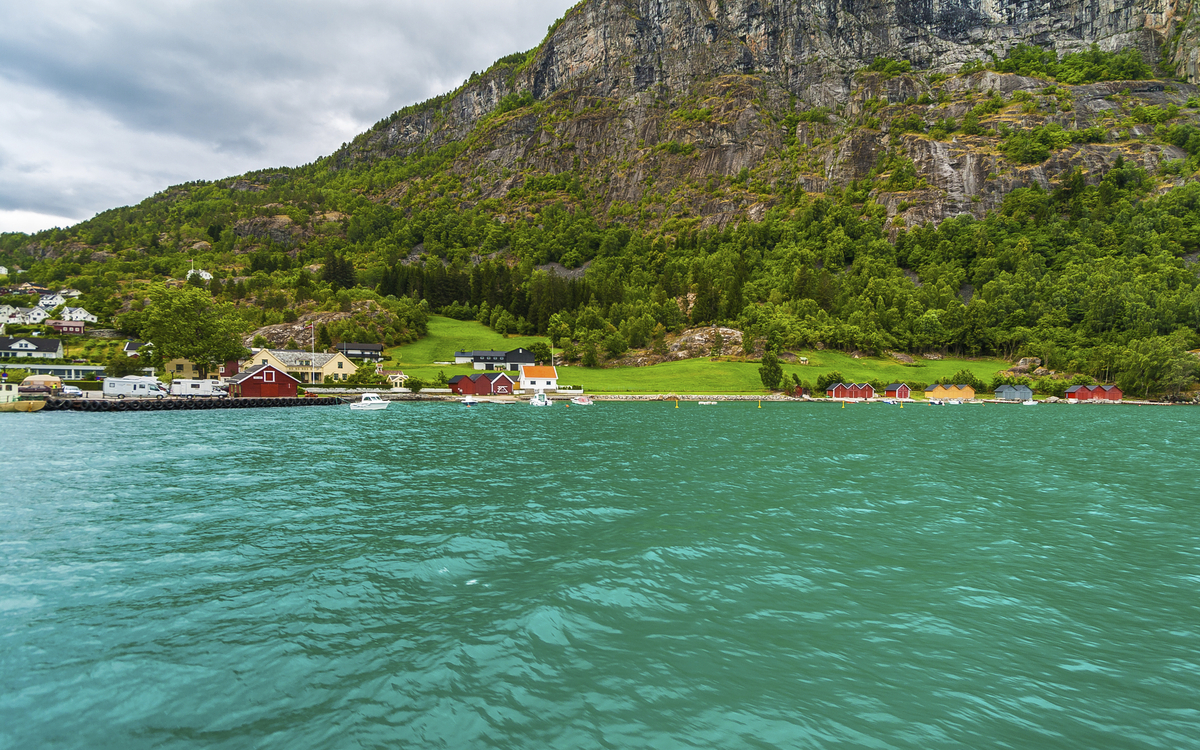 Lustrafjord durch Skjolden, Norwegen