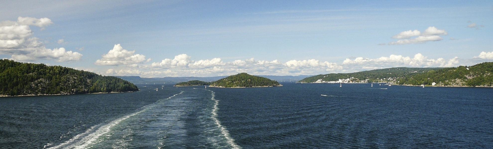 Blick zurück auf den Oslofjord, Norwegen