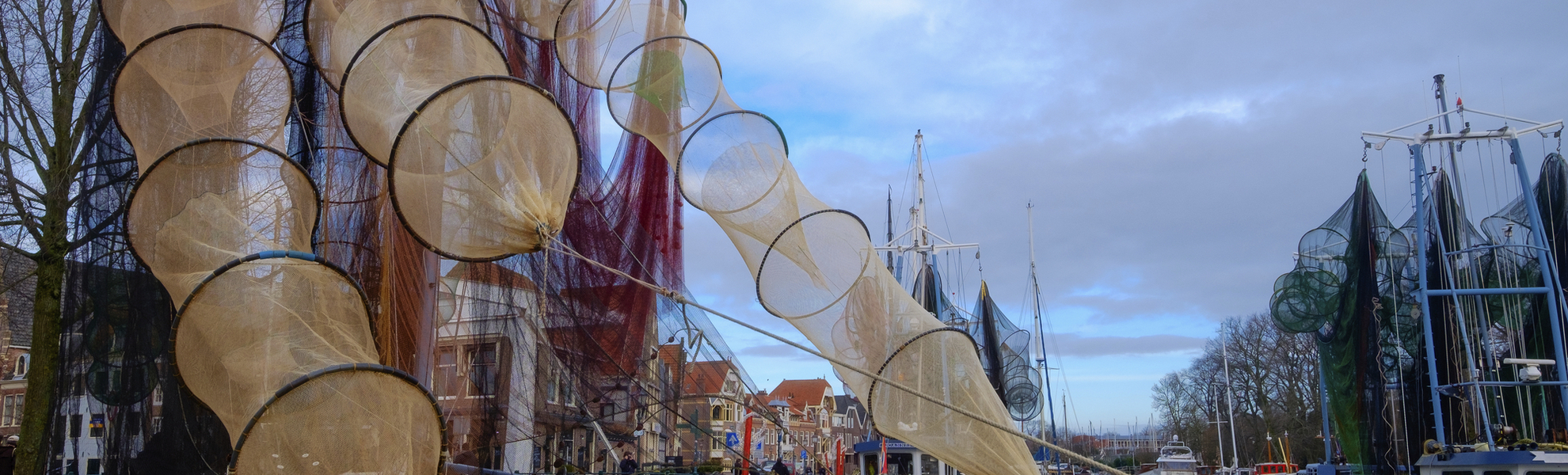 Fischernetze in Hoorn, Niederlande